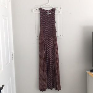 Midi length maroon boho dress